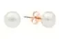 Mobile Preview: Klassischer Perlenohrstecker weiß rund 7.5-8 mm, 14KT Rosé Gold Sicherheitsverschluss, Gaura Pearls, Estland